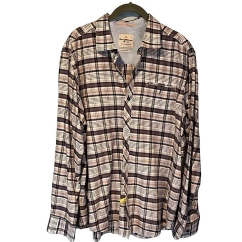 Tommy Bahama Jeans Mens Plaid‎ Button Down Shirt Island Modern Fit  L #163